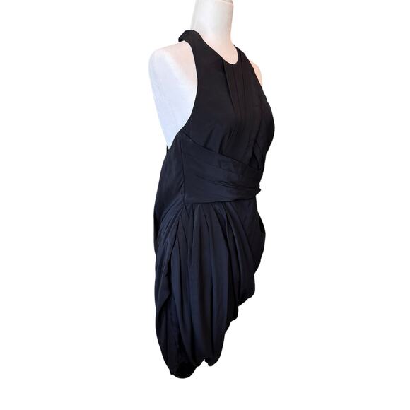 Zimmermann Sueded Draped Silk Halter Neck Cocktail Dress Size 2 Black Pleated - Picture 2 of 10
